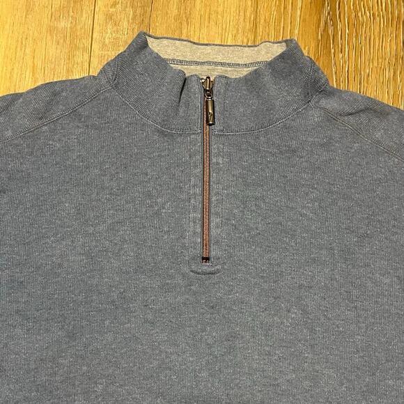 Tommy Bahama Pullover Half Zip Sweatshirt 100% Cotton 3XL Heather Blue Preppy - Picture 3 of 7